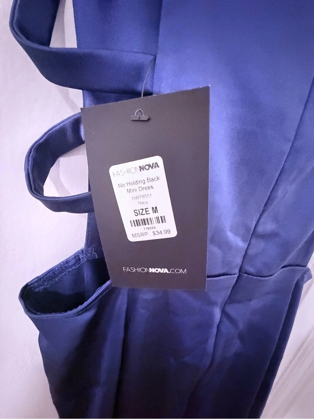 Fashion Nova Royal Blue Satin dress